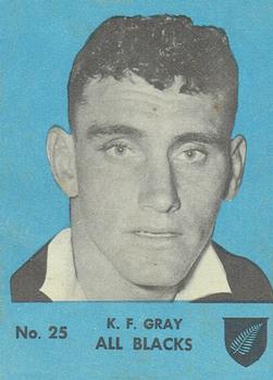 1968 Playtime Rugby Gum Famous Rugby Players - Blue #25 Ken Gray Front